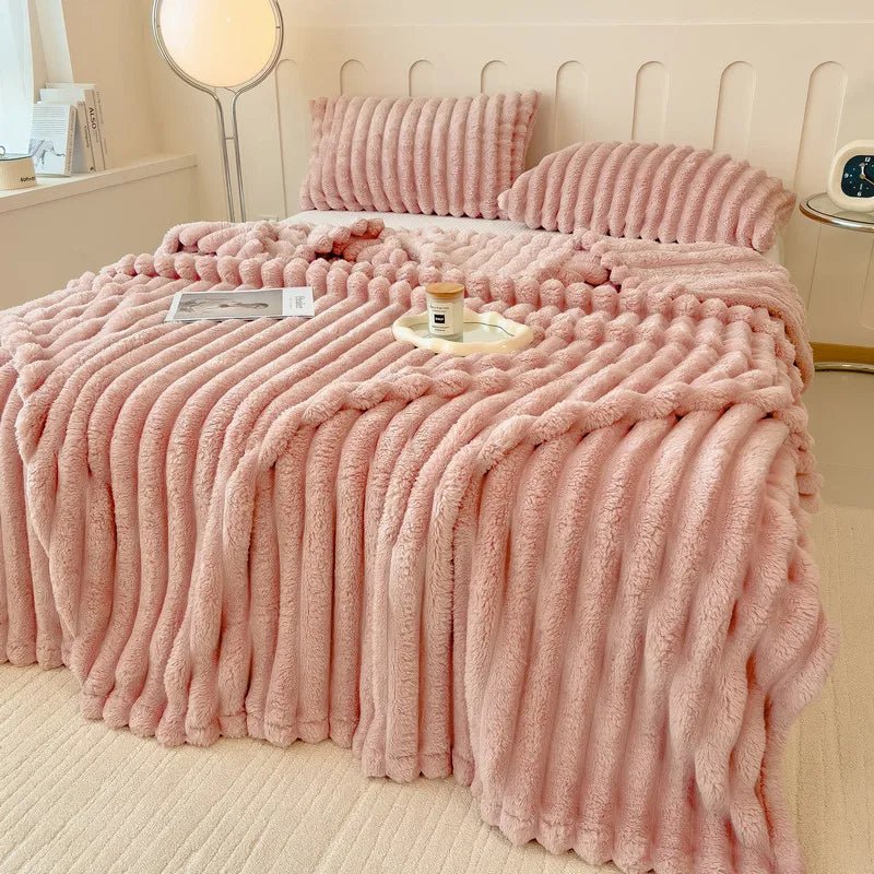 SnuggleSoft Plush Faux Fur Throw Blanket for Home & Travel