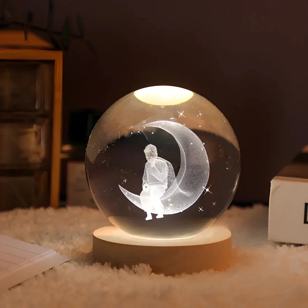 Galactic Night Glow: Enchanting 3D LED Bedside Lamp