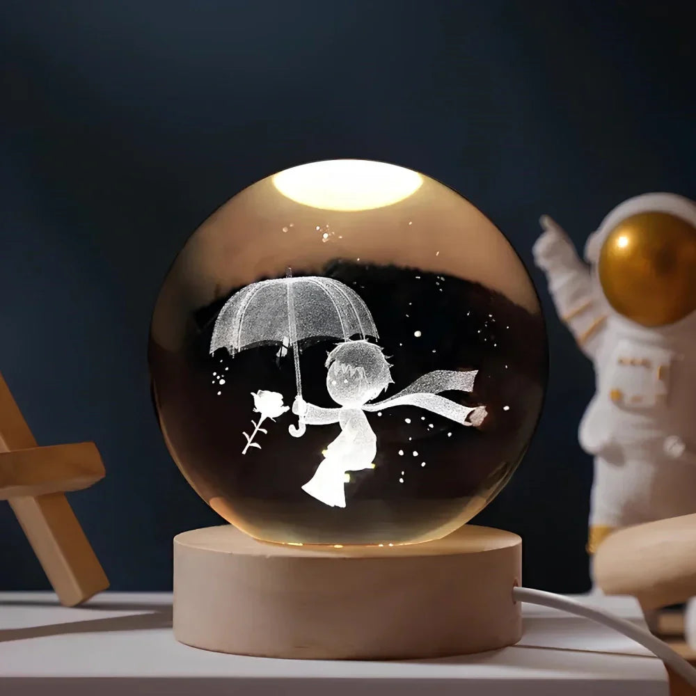 Galactic Night Glow: Enchanting 3D LED Bedside Lamp