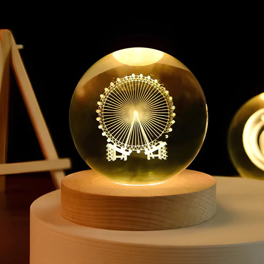 Galactic Night Glow: Enchanting 3D LED Bedside Lamp