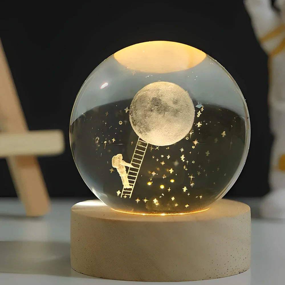 Galactic Night Glow: Enchanting 3D LED Bedside Lamp