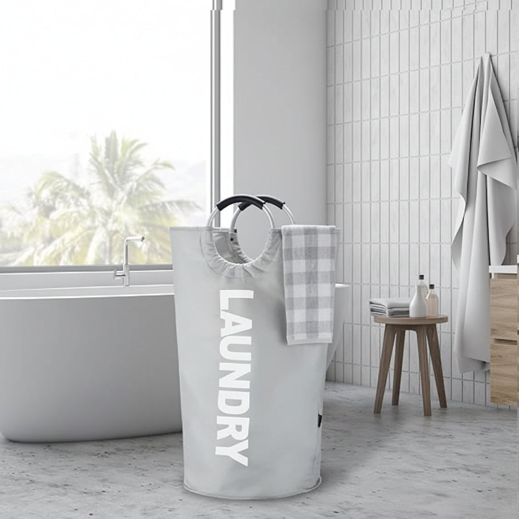 Spacious Waterproof Laundry Basket with Easy Carry Handles