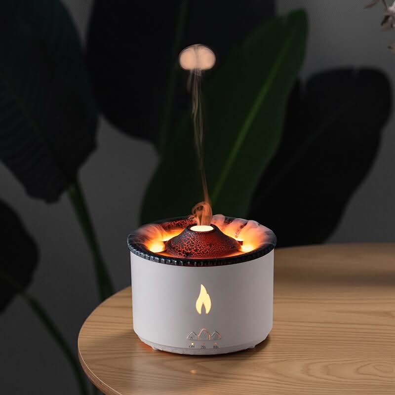 SerenityMist Aroma Diffuser with Flame Illumination and Soft Glow
