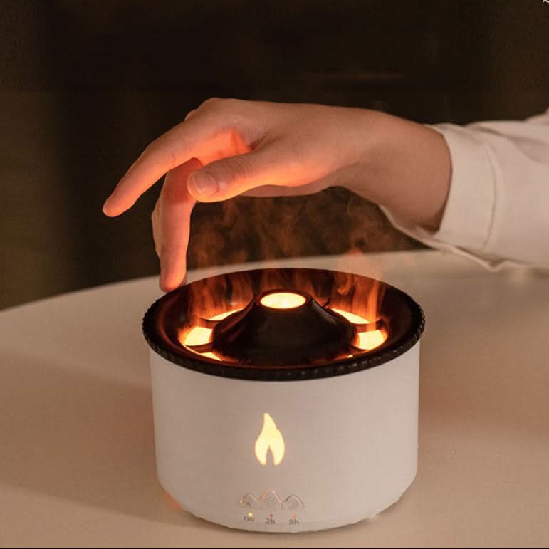SerenityMist Aroma Diffuser with Flame Illumination and Soft Glow