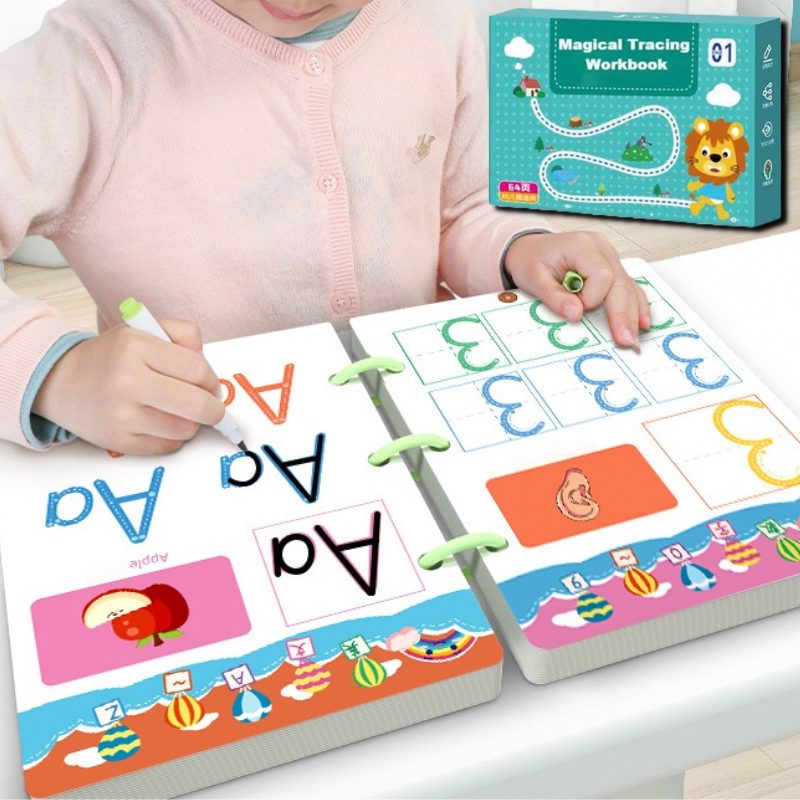 Tracing Workbook Set for Early Writing Skills - Reusable Wipe-Clean Pages