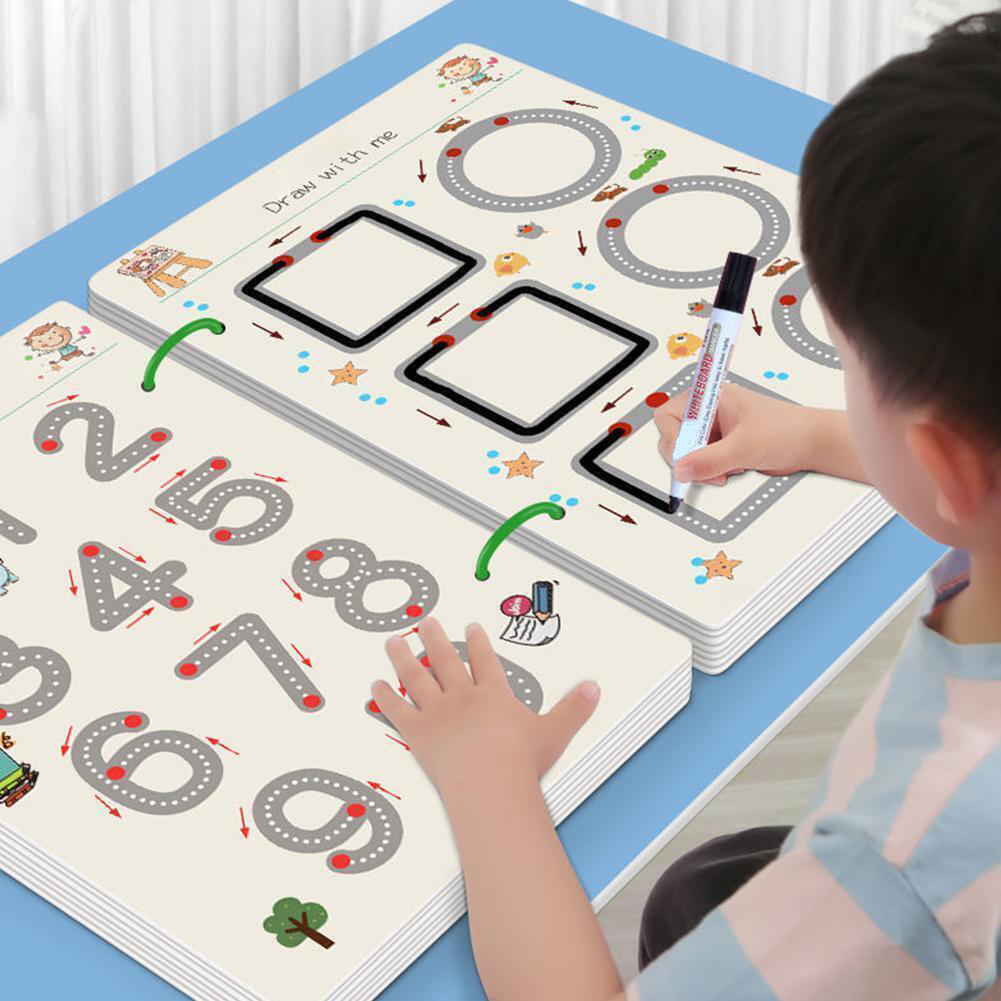 Tracing Workbook Set for Early Writing Skills - Reusable Wipe-Clean Pages
