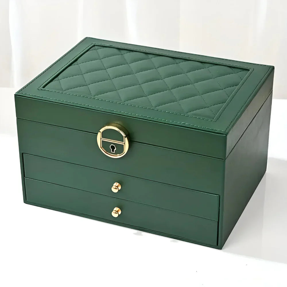 Stylish Multi-Tiered Leather Jewelry Storage Solution