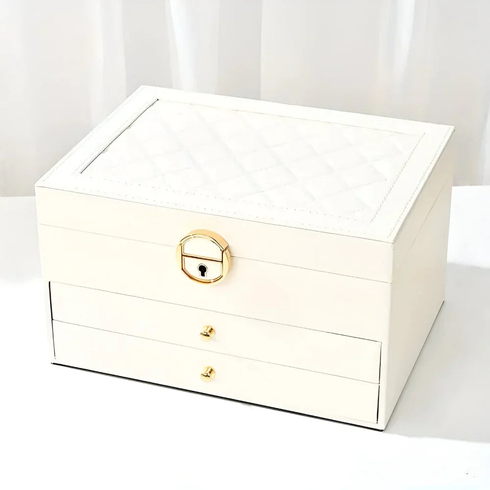 Stylish Multi-Tiered Leather Jewelry Storage Solution