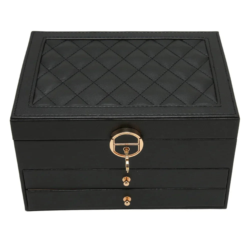 Stylish Multi-Tiered Leather Jewelry Storage Solution