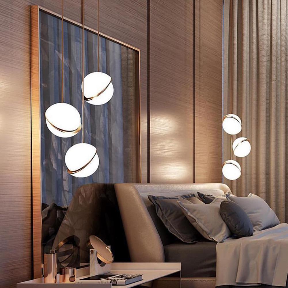 Lunara Arc Pendant Light with Acrylic and Brass Finish