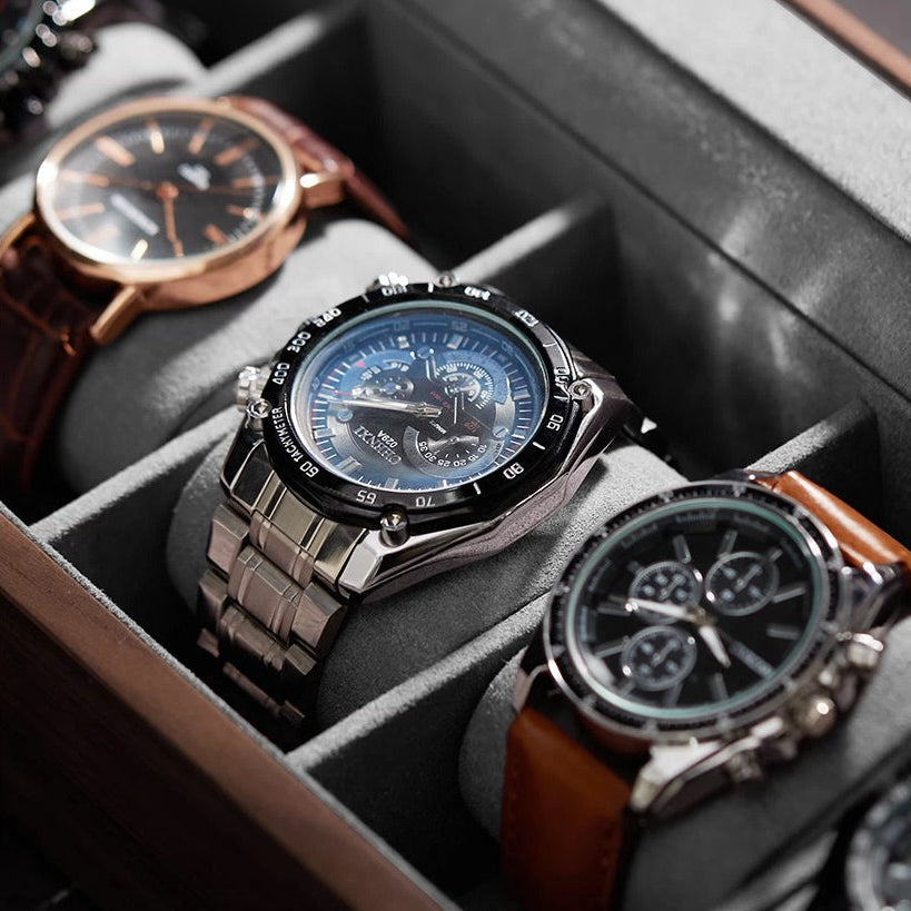 Walnut Watch Storage Case with Glass Lid | Soft Cushions | 3, 5 & 10 Slots