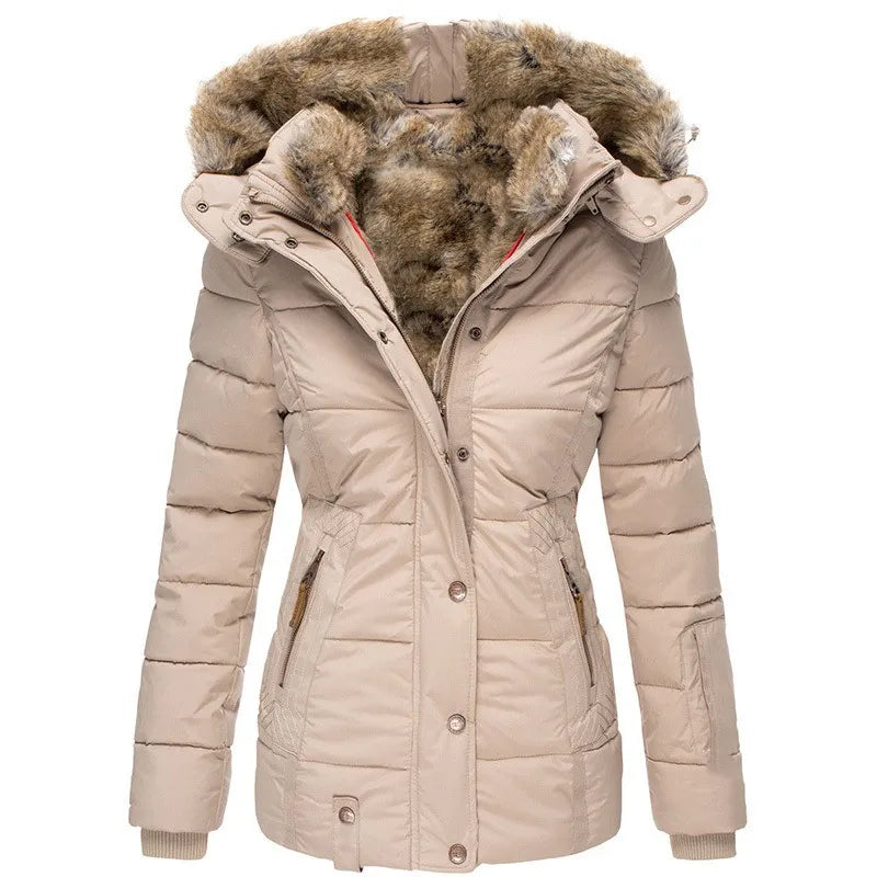 Women’s Winter Jacket | Quilted Insulated Design with Fur-Lined Hood | Durable Comfort & Weather Protection