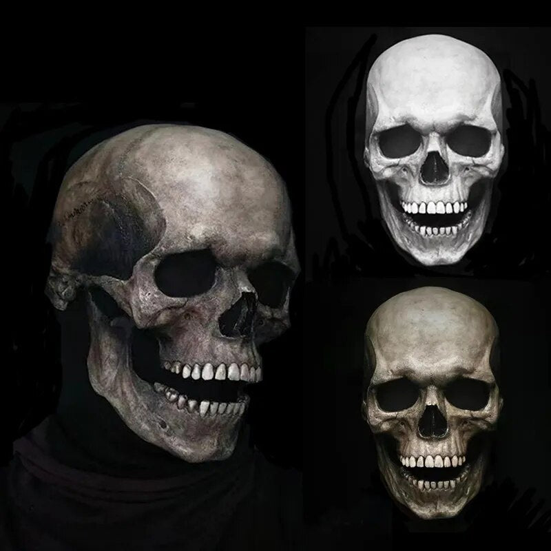 Realistic Skull Face Mask with Articulated Jaw for Halloween and Cosplay
