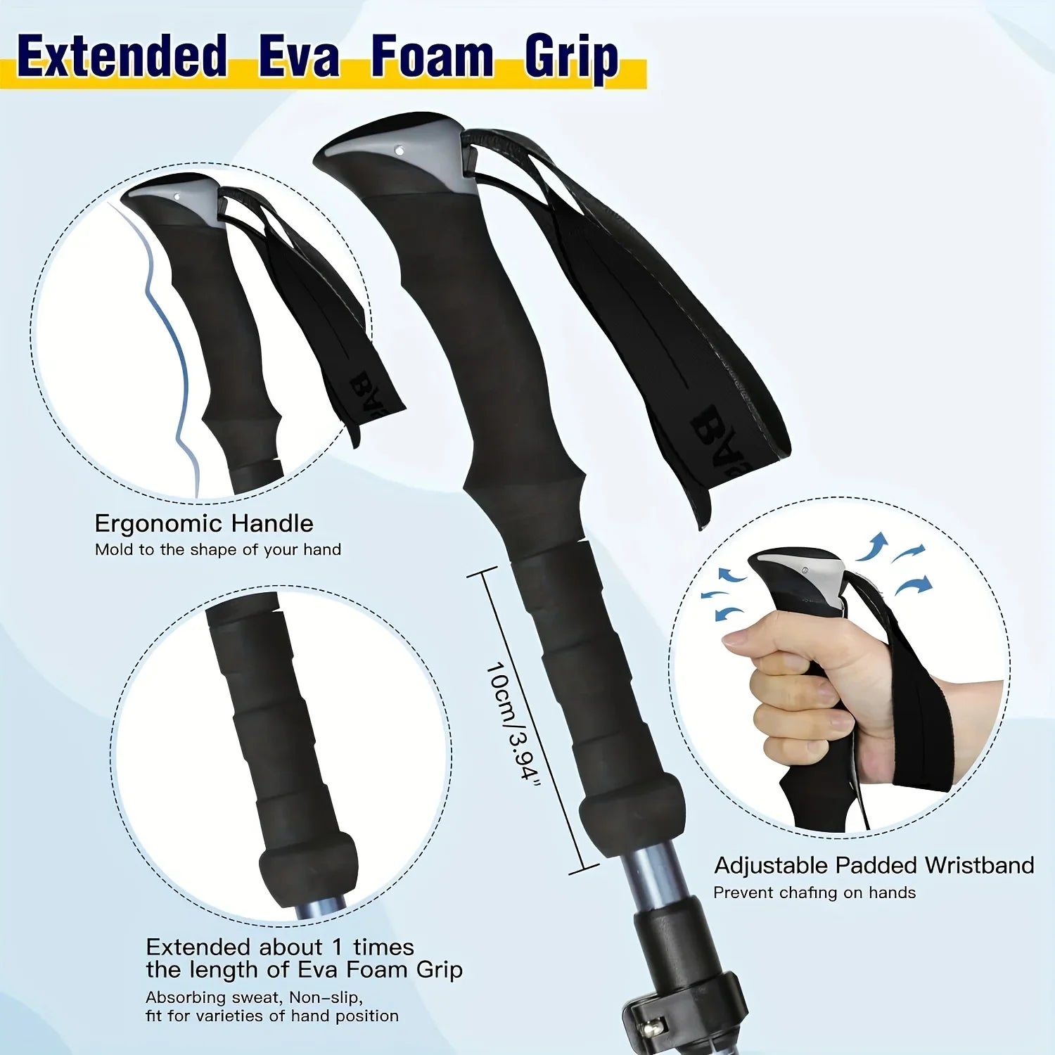 Adjustable Hiking Poles with Quick-Lock System – Lightweight Carbon Fiber