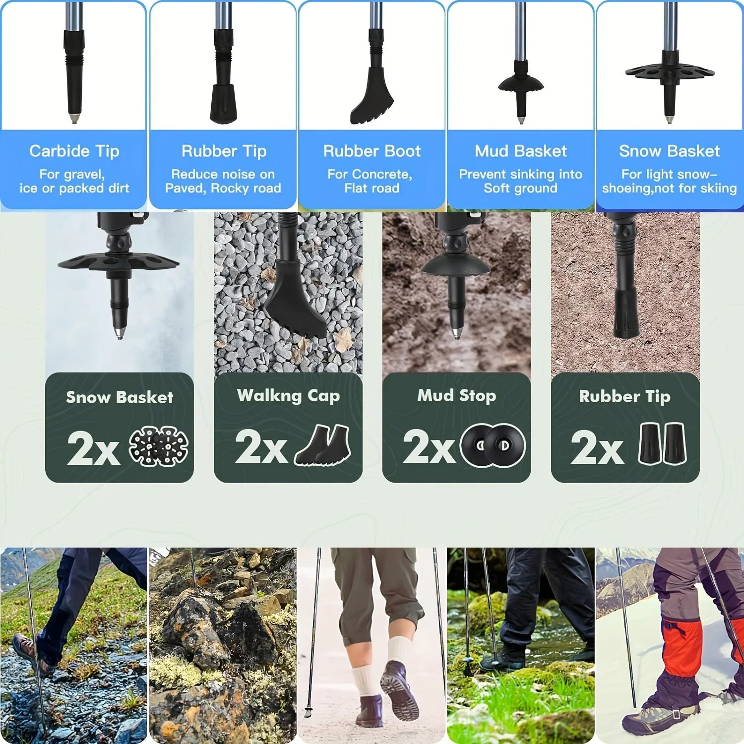 Adjustable Hiking Poles with Quick-Lock System – Lightweight Carbon Fiber