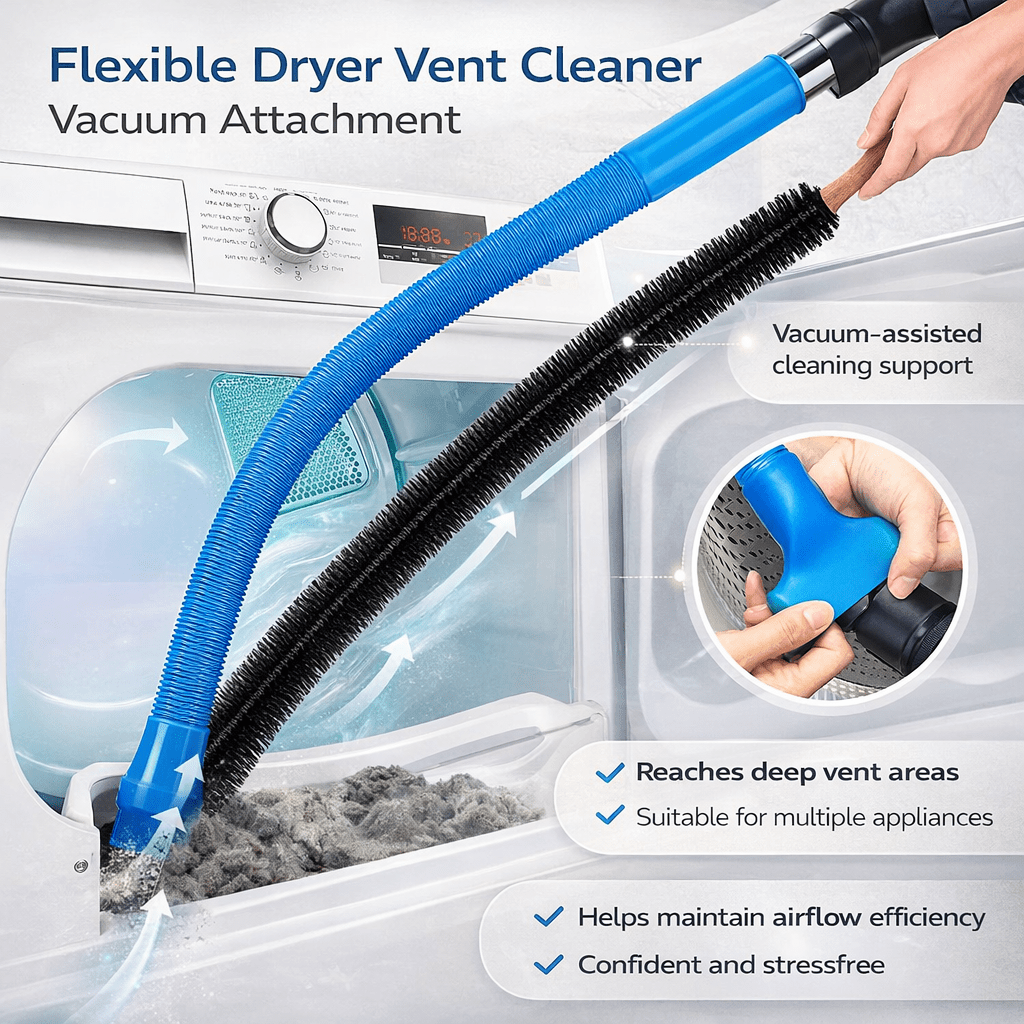 Flexible Dryer Vent Cleaning Tool for Efficient Lint Removal and Performance