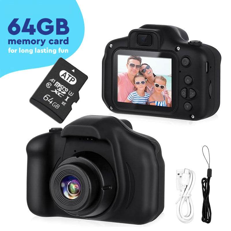 Dual Lens Kids Camera - 12MP, 1080P, Shockproof, 2" IPS Screen, 32GB, 3+ Years