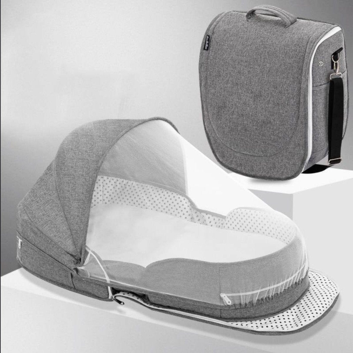 Portable Baby Bed with Mesh Canopy for Travel – Indoor & Outdoor Use