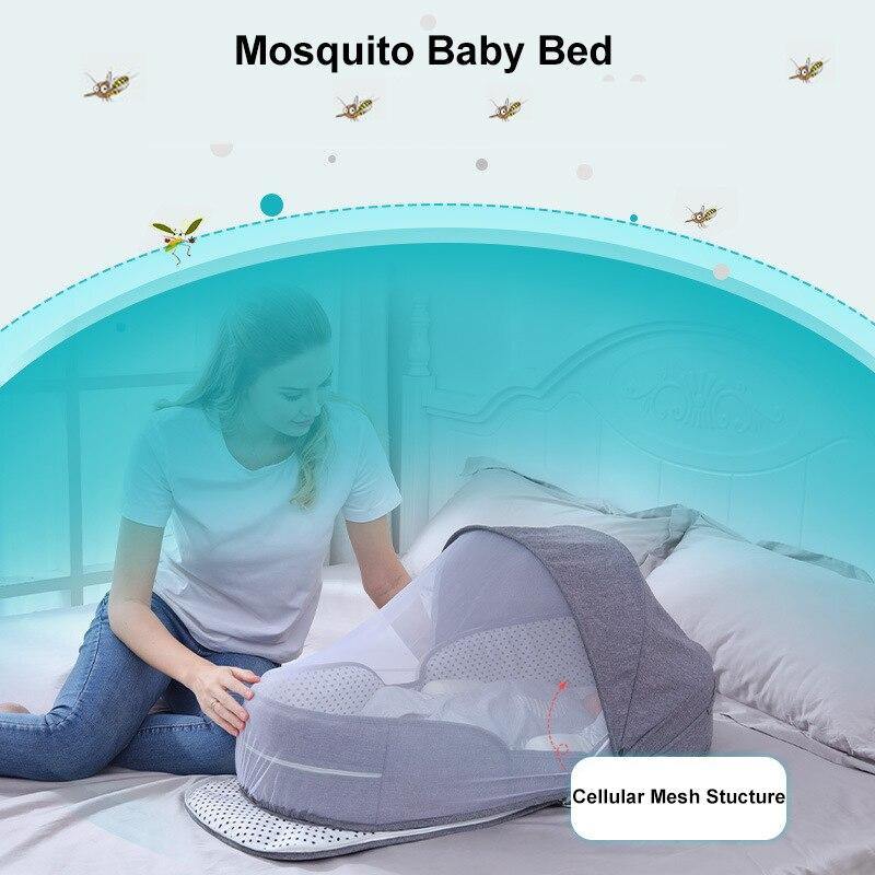 Portable Baby Bed with Mesh Canopy for Travel – Indoor & Outdoor Use