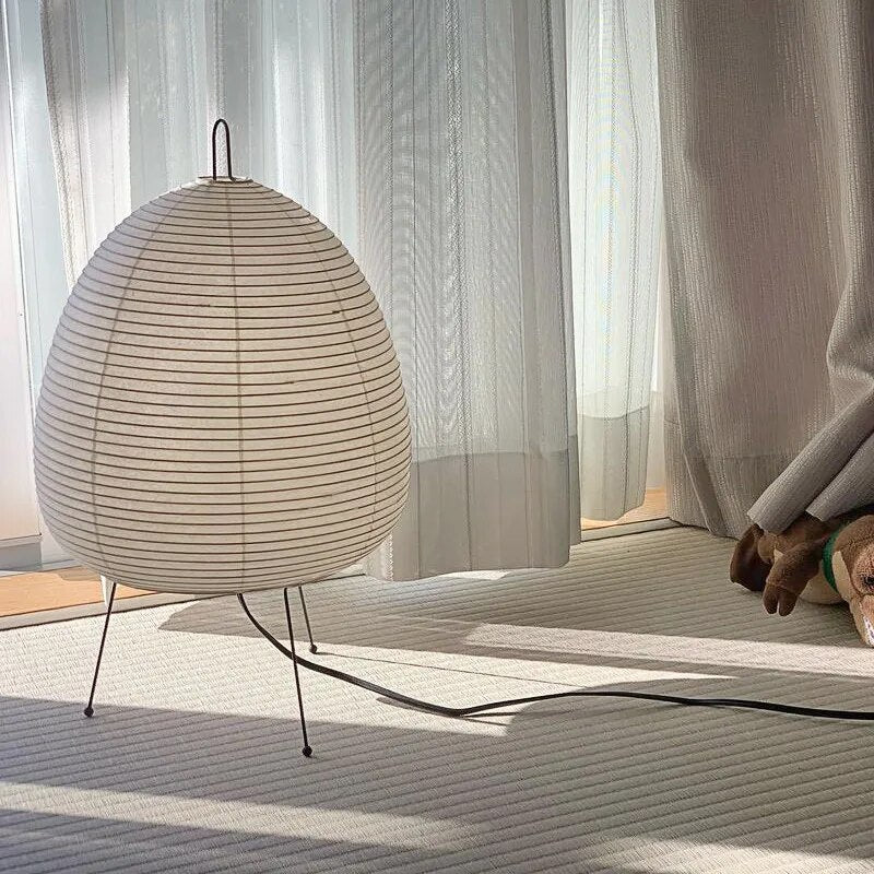 Serene Glow Japanese Rice Paper LED Table Lamp for Home