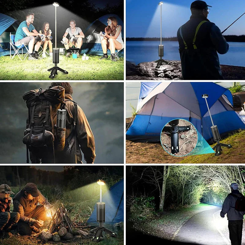 Telescopic Camping Lantern with 10,000 mAh Battery – Dimmable Outdoor Light