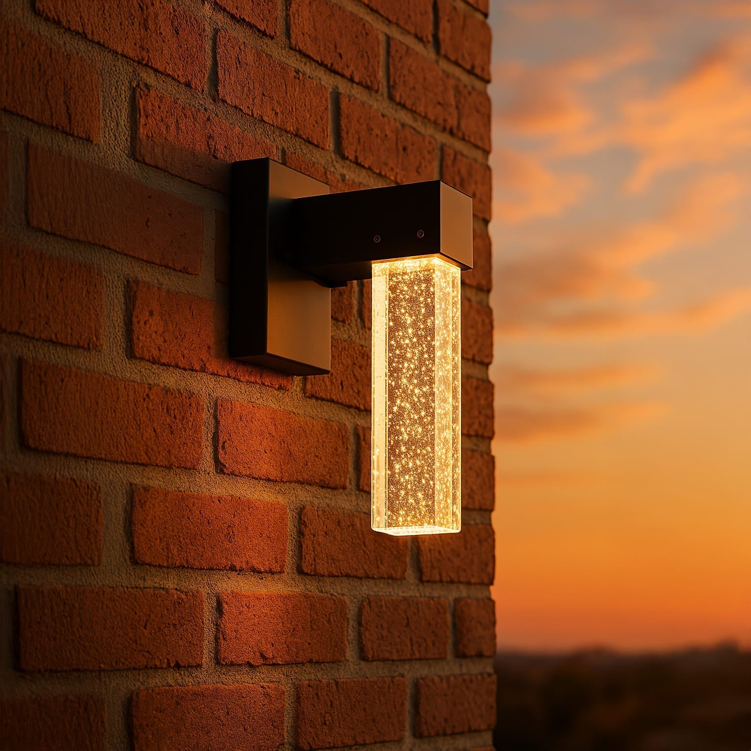 LuxeBeam Premium Aluminum Crystal Outdoor Wall Light Fixture