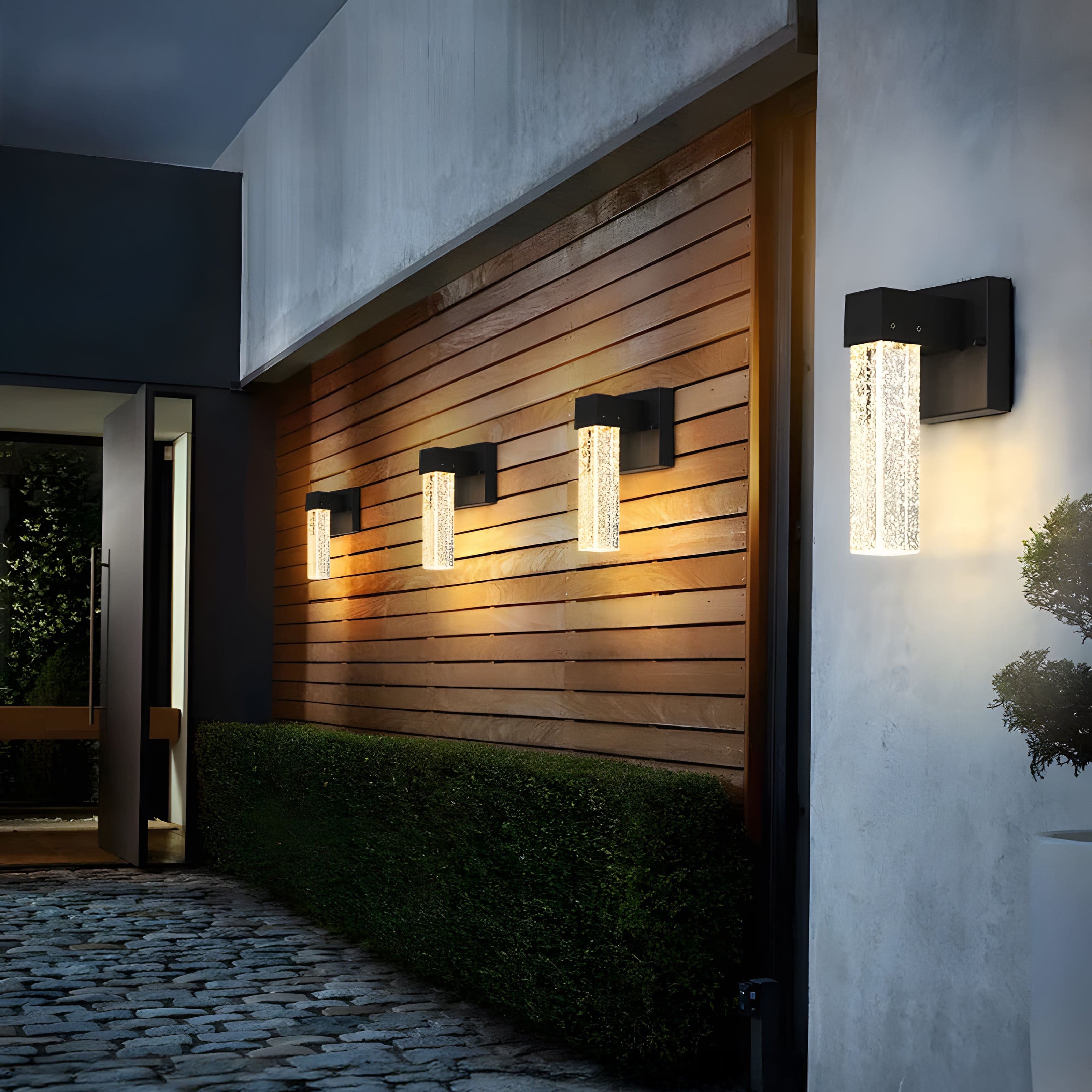 LuxeBeam Premium Aluminum Crystal Outdoor Wall Light Fixture