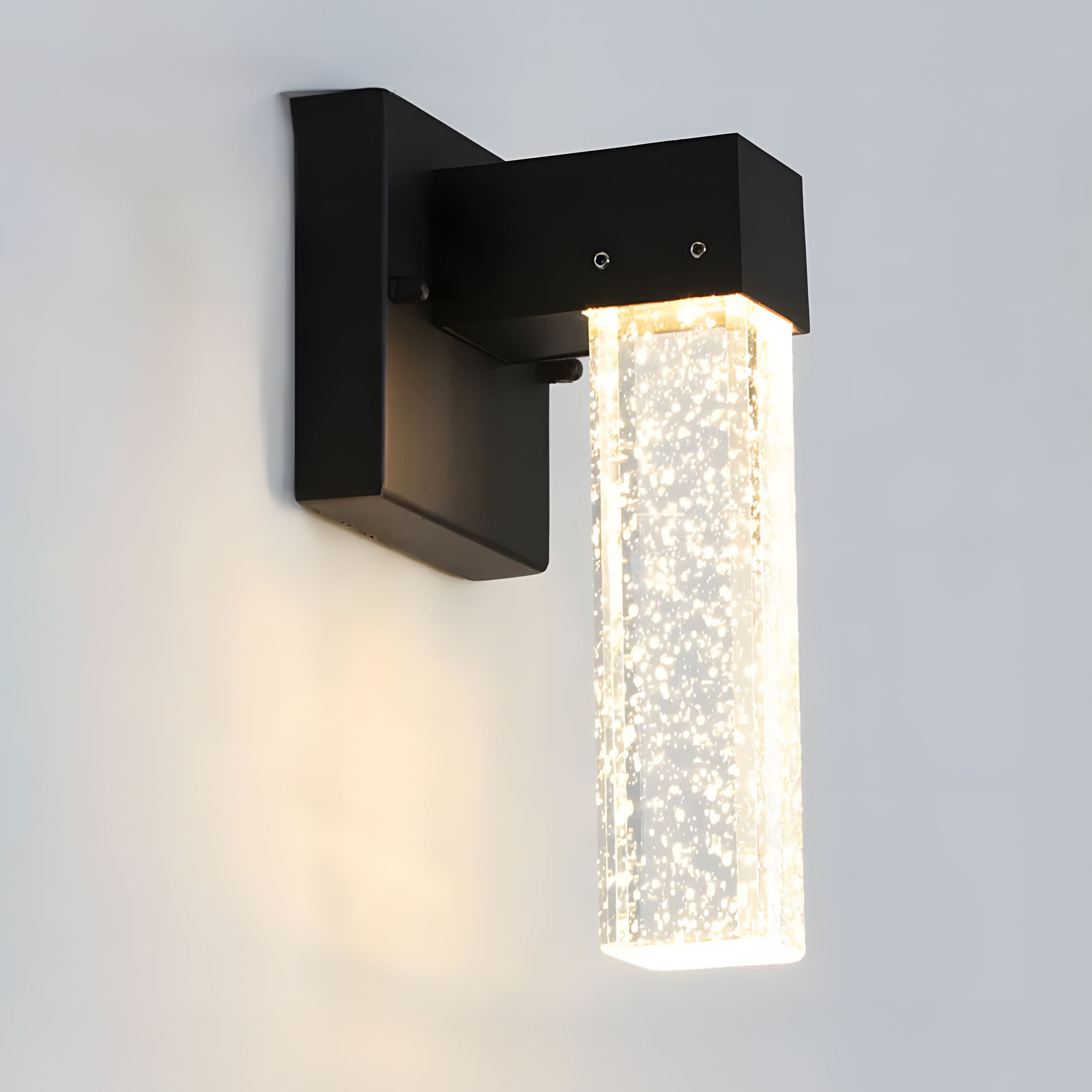 LuxeBeam Premium Aluminum Crystal Outdoor Wall Light Fixture