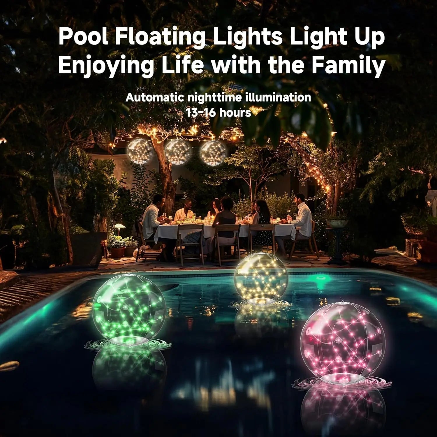 Solar Floating Pool Lights – Waterproof, Color Changing for Magical Nights