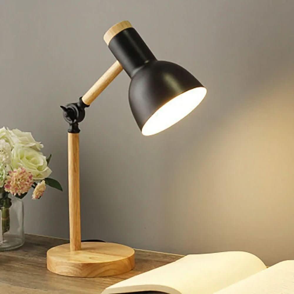 ScandiGlow Adjustable Wooden Desk Lamp for Modern Spaces