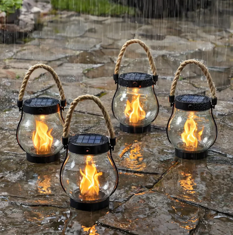 Portable Outdoor Lamp with Hemp Rope Handle – Chic Design