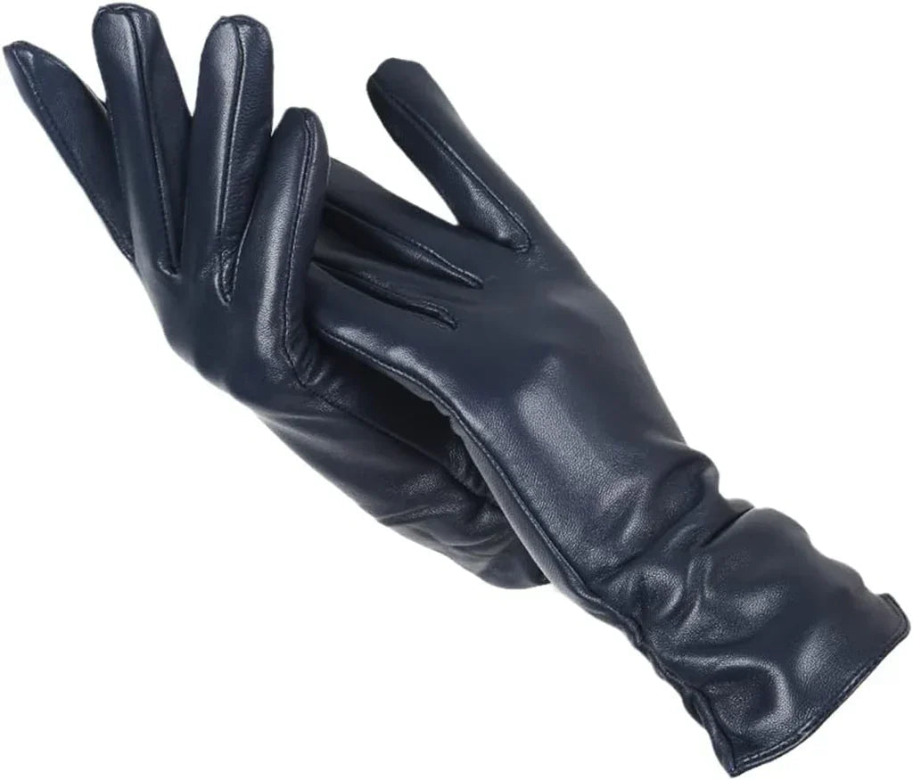 Women's Leather Gloves with Wool Lining - Cozy and Stylish Warmth