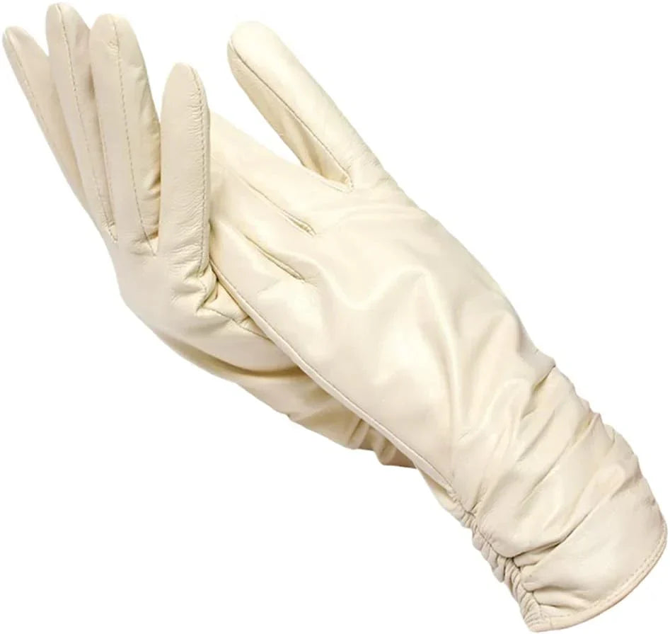 Women's Leather Gloves with Wool Lining - Cozy and Stylish Warmth