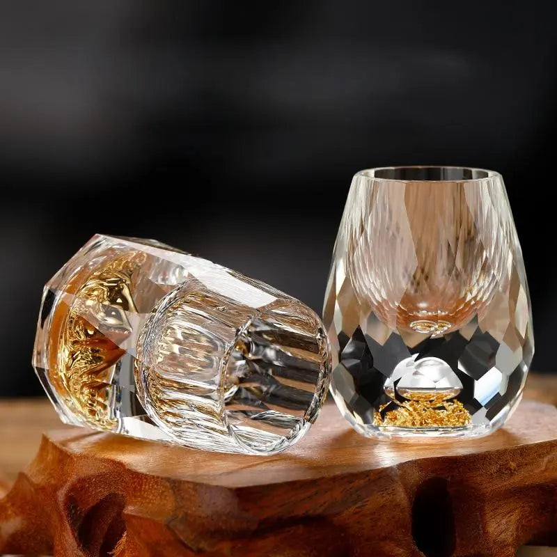 Set of 6 Elegant Cut Crystal Shot Glasses