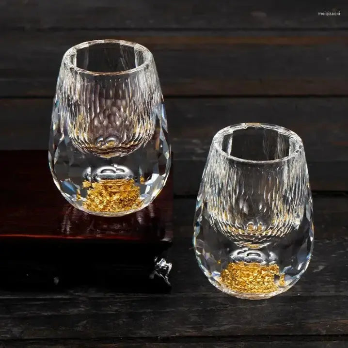 Set of 6 Elegant Cut Crystal Shot Glasses