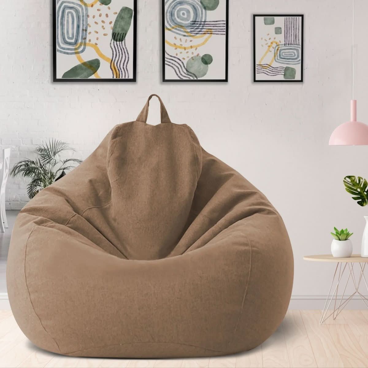 CozyNest Premium Linen Bean Bag Set with EPS Filling