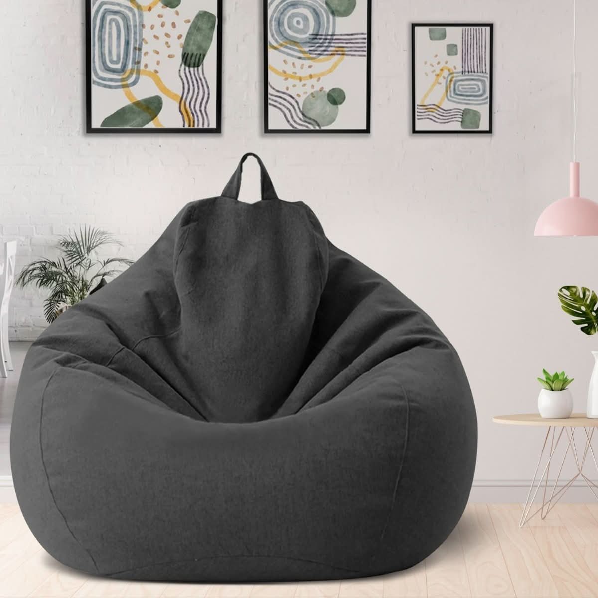 CozyNest Premium Linen Bean Bag Set with EPS Filling