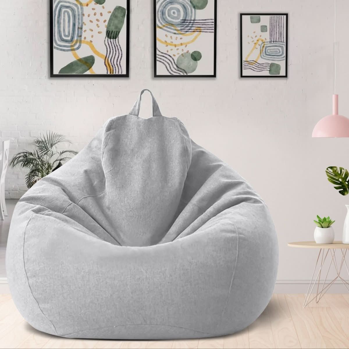 CozyNest Premium Linen Bean Bag Set with EPS Filling
