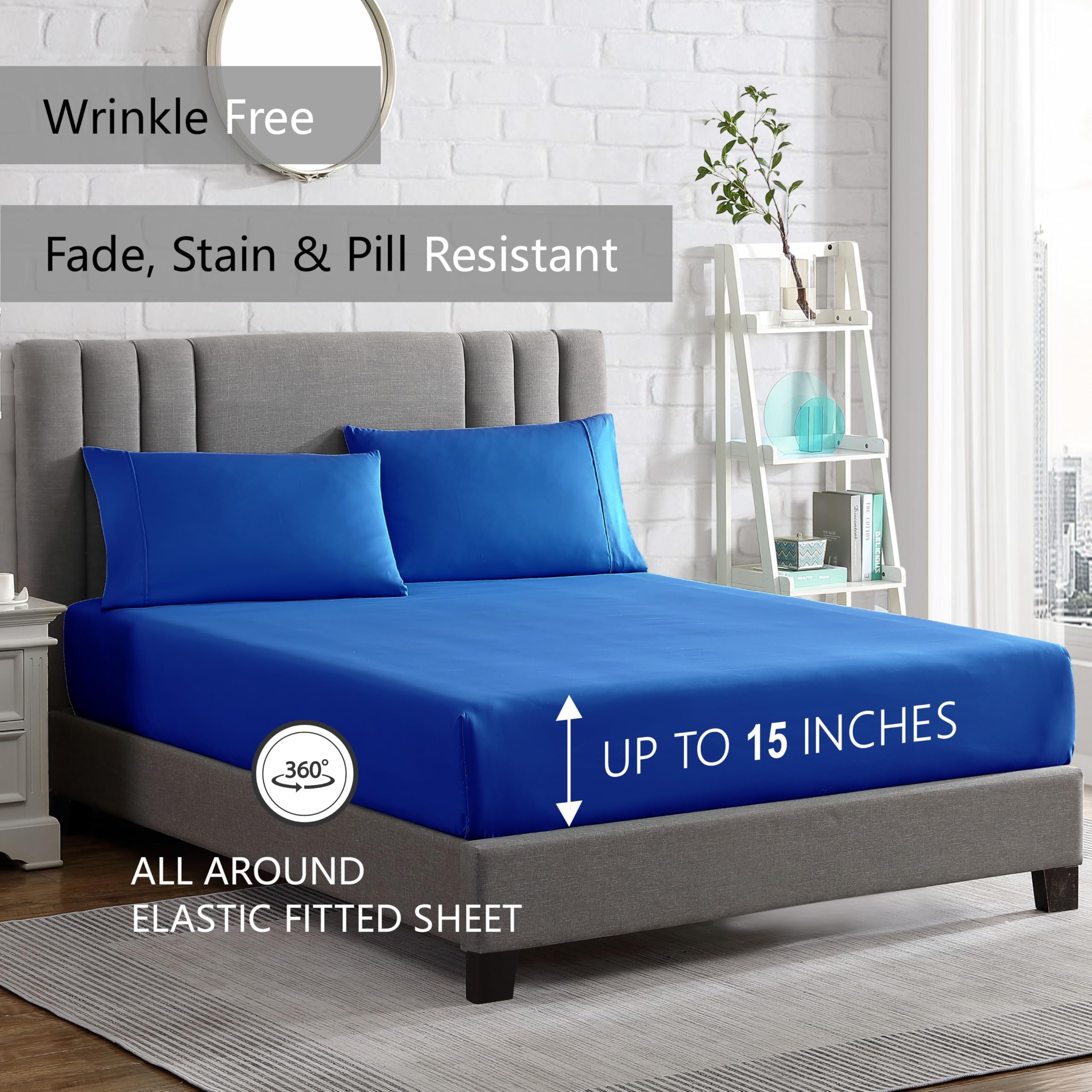 Cooling Polyester Queen Bed Set | 4-Piece Collection for Comfortable Sleep