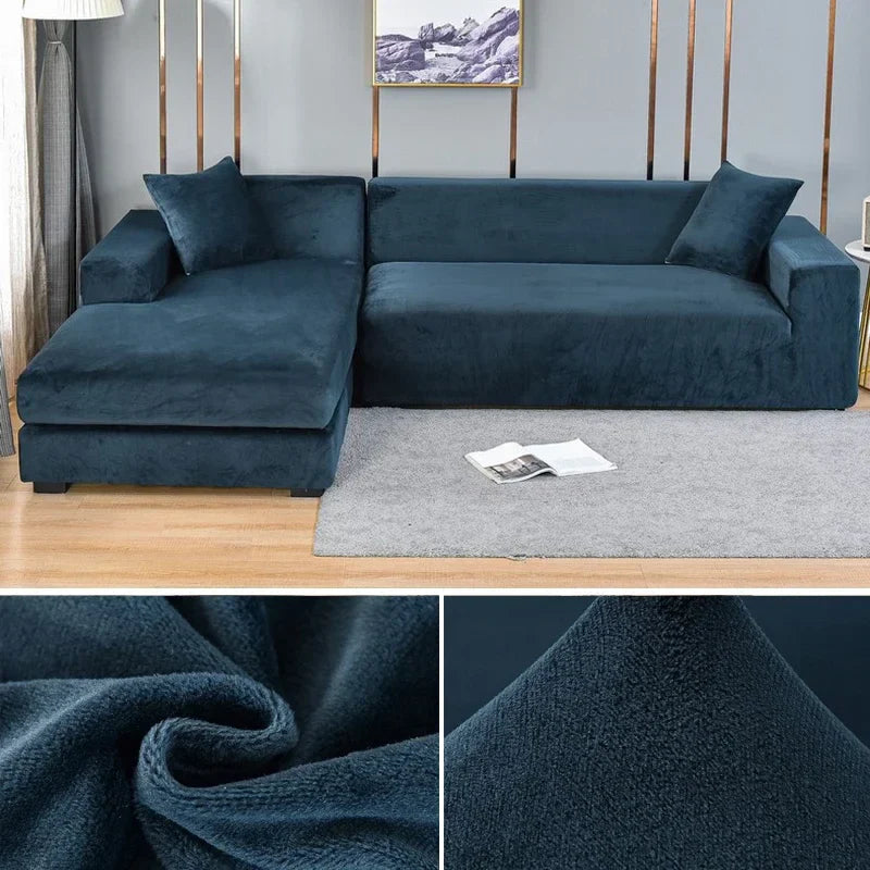 Soft Velvet Sofa Slipcover | Durable Stretch Fabric for Ideal Fit