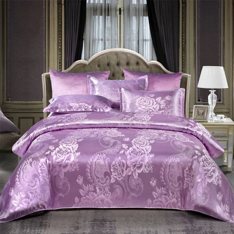 King Size Duvet Cover Set with Elegant Jacquard Pattern