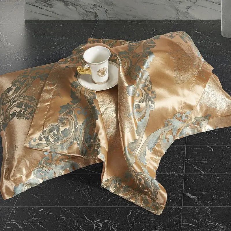 King Size Duvet Cover Set with Elegant Jacquard Pattern