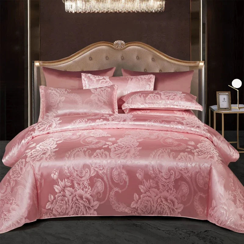 King Size Duvet Cover Set with Elegant Jacquard Pattern