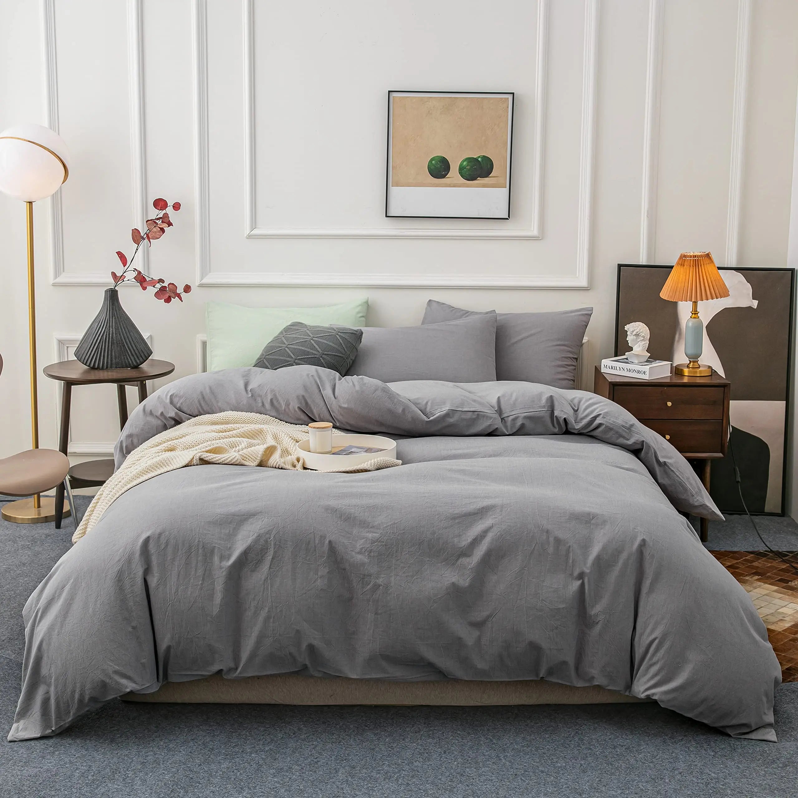 Lightweight Microfiber Duvet Cover Set with Zipper – Breathable Bedding for All Seasons