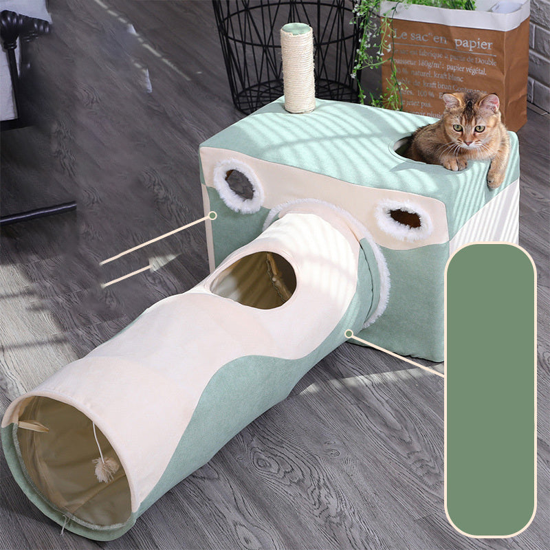 Indoor Cat House with Multi-Functional Design | Cozy Velvet Hideaway