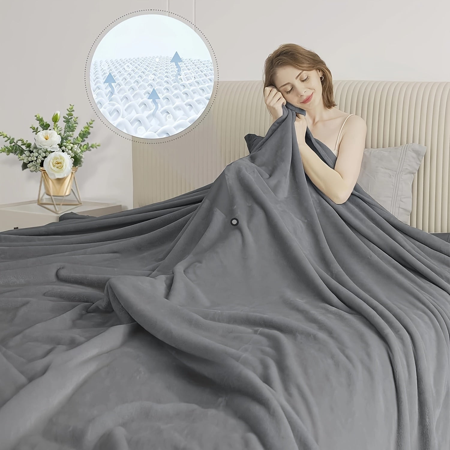 Soft Texture Fleece Blanket – Reversible for Year-Round Comfort