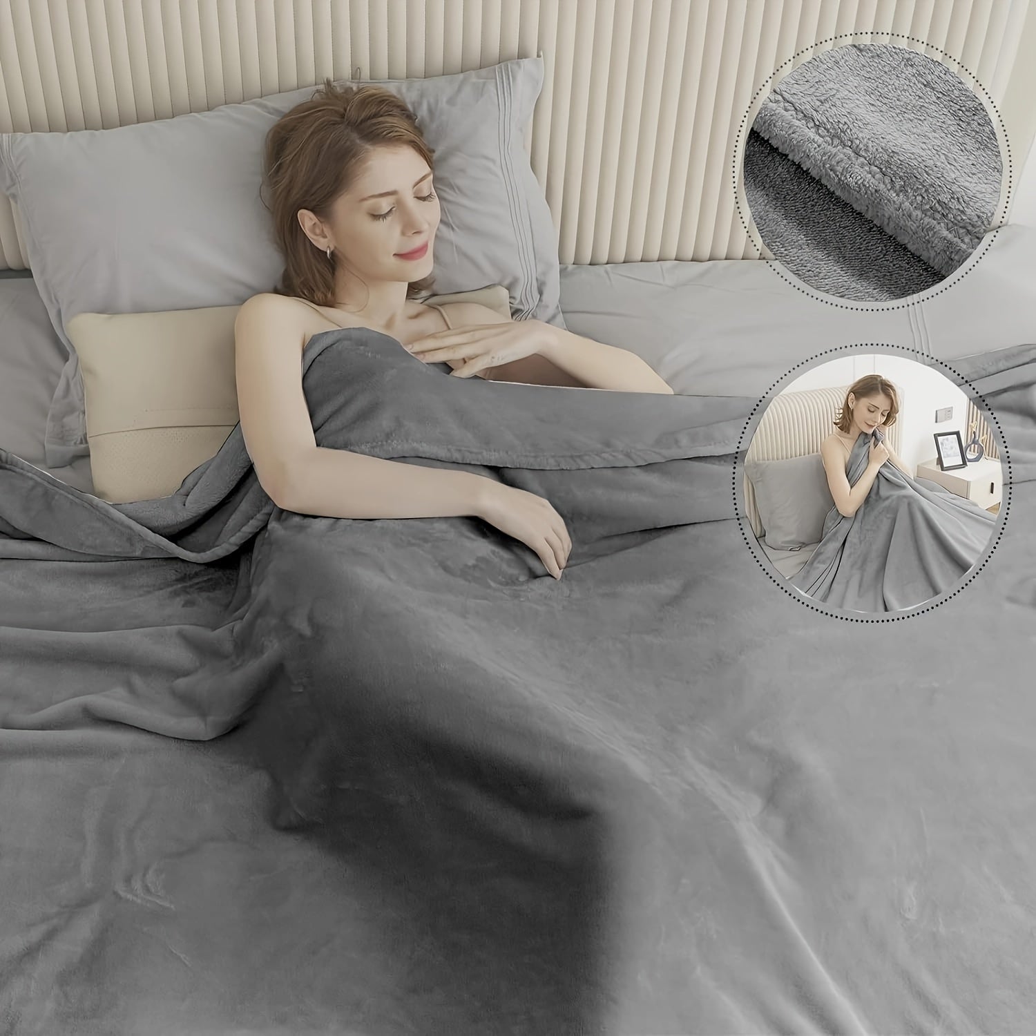 Soft Texture Fleece Blanket – Reversible for Year-Round Comfort