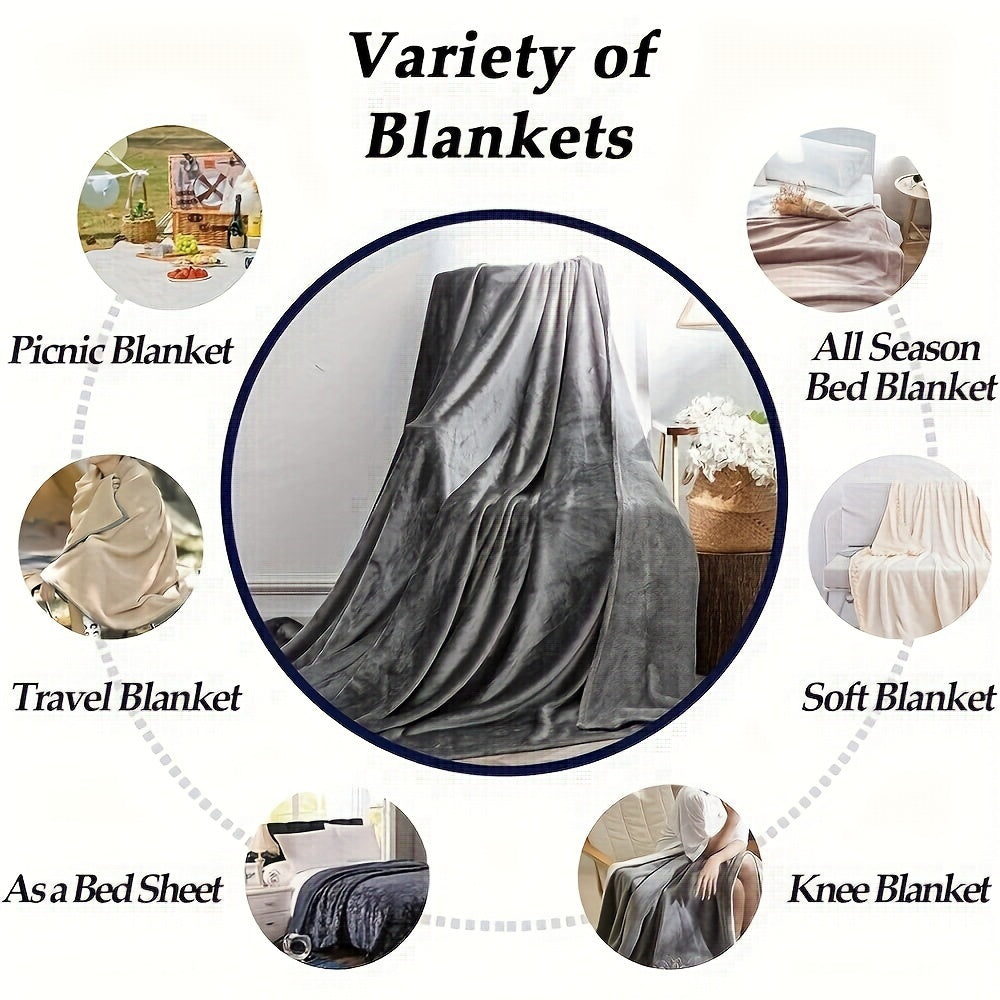 Soft Texture Fleece Blanket – Reversible for Year-Round Comfort