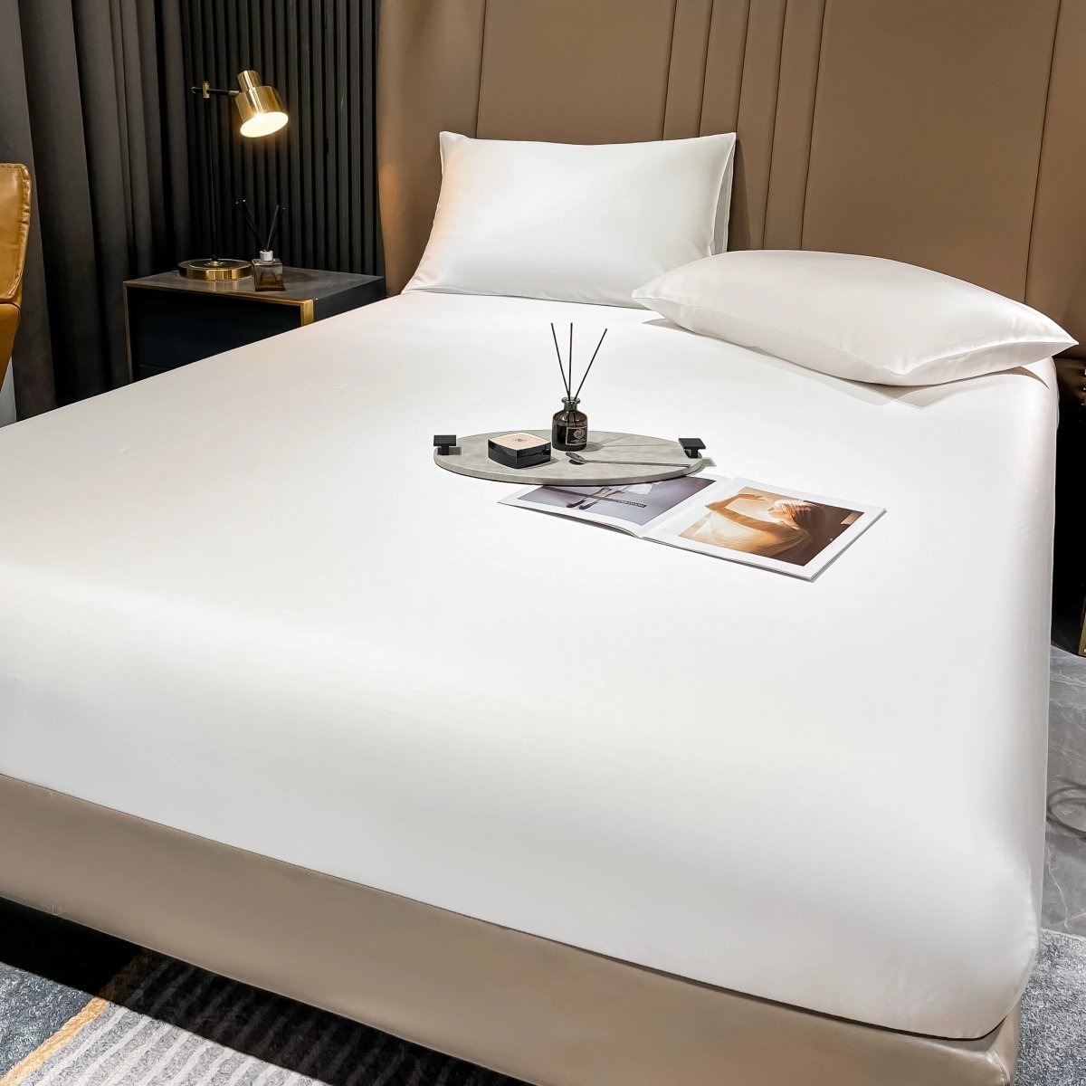 LuxeSilk Premium Mulberry Silk Deep Pocket Fitted Sheet