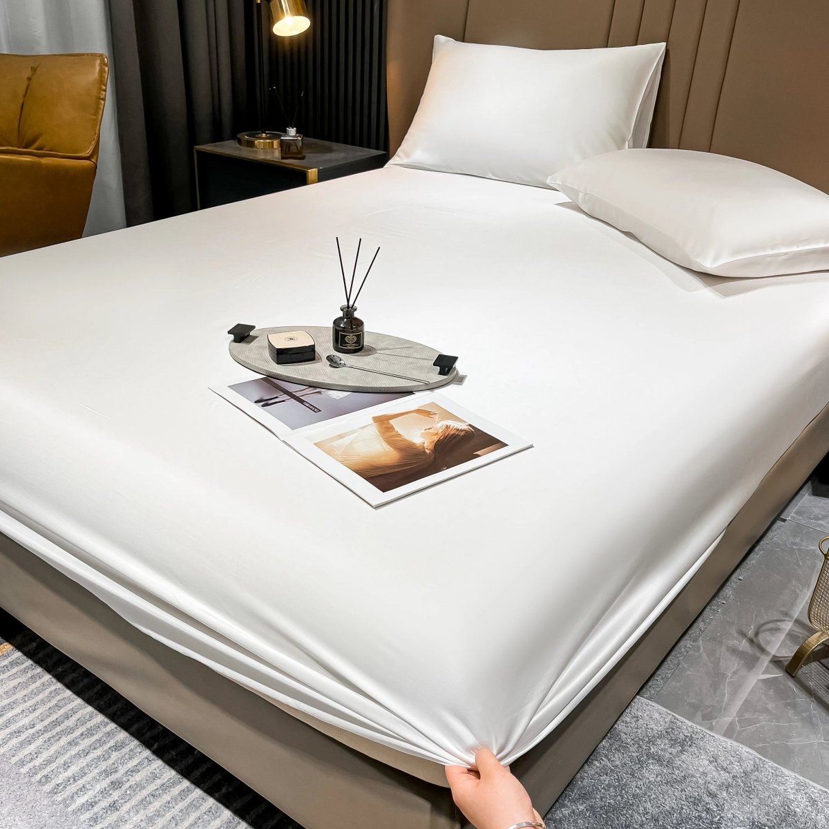 LuxeSilk Premium Mulberry Silk Deep Pocket Fitted Sheet